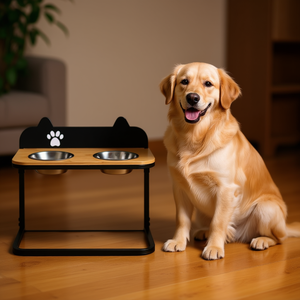 Ciotole Doppie in Acciaio Inossidabile con Supporto per Cibo e Acqua, Design Moderno - Product Image 2