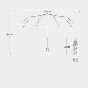 Parapluie solaire entièrement automatique 12 os Morandi avec colle noire Protection contre la pluie en gros plus fonction pluie - Product Image 6