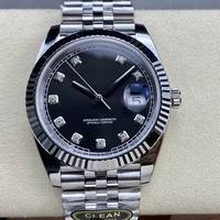 Montre mécanique de luxe de qualité supérieure, étanche, 41 mm, CFactory, acier 904l, mouvement 3235, cadran noir diamant, bracelet Jubilee
