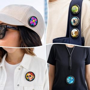 Badge électronique en métal E87 avec écran d'affichage, 600 mAh, 1,7 pouce HD, série mini mignonne, accessoire cadeau pour sacs à dos et vêtements - Product Image 5