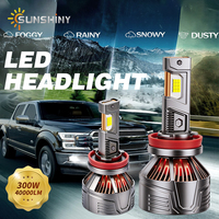 Ampoule de phare LED G200 300W 40000LM Canbus sans erreur avec ventilateur turbo Plug and Play pour voitures et camions 9005 9006 H8 H9 H11 12V 24V 48V
