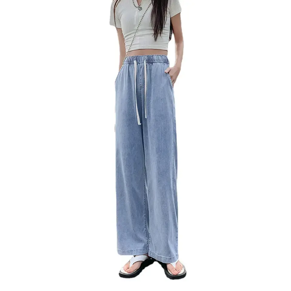 Personalizado primavera plus size das mulheres calças casuais Mulheres Sólidos cintura alta jeans mulheres