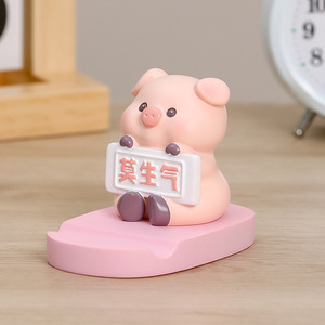 Cute Pig Phone <b>Stand</b> Resin Desktop Holder For <b>Iphone</b> Office Decoration Gift - Product Image 3