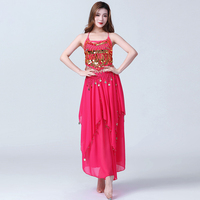 Ensemble de costumes de danse orientale pour femmes, style Bollywood, avec paillettes et perles, tenue de danse orientale professionnelle pour spectacle sur scène