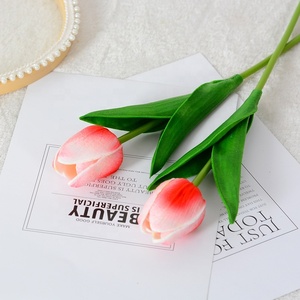 Di alta qualità serie rossa di simulazione tulipani fiori adatti per case di nozze festa decorazione festa fiori artificiali tulipano - Product Image 6