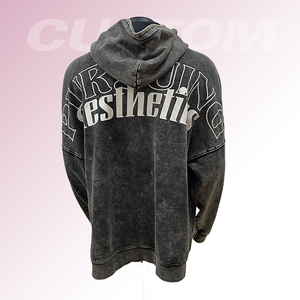 Felpe con Cappuccio da Uomo 350 Gsm Stile Hip Hop Vintage Lavato, Oversize Streetwear con Design Ricamato, Felpe Pesanti da Uomo - Product Image 2