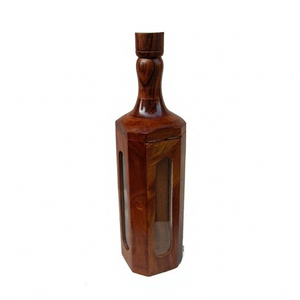 Vintage Handmade Eco-Friendly Polished Decorative <b>Wooden</b> Wine Bottle Holder Antique Imitation India for Home Decoration - Product Image 1