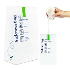 Fabricantes de alta calidad Air Travel Sickness Bag Kraft Paper Airline Barf Bags para vomit - Product Image 3