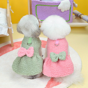 Abrigo Acolchado de Felpa para Perro, Diseño de Princesa con Lazo, Talla L, C103, para Invierno - Product Image 3