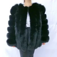 Manteau en fourrure de renard véritable pour femme, automne et hiver, à rayures verticales, 70 cm de long, veste en fourrure de renard naturel, nouvelle mode, manteau en fourrure de renard argenté