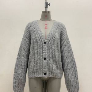 <span class=keywords><strong>Dylan</strong></span> Cardigan en tricot de haute qualité pour femmes, tricot plat, mélange de laine, automne et hiver, OEM, pull - Product Image 3