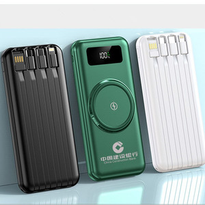 Fil intégré HY585 <span class=keywords><strong>recharge</strong></span> rapide 5V 2.1A batterie externe sans fil 20000mah <span class=keywords><strong>pour</strong></span> <span class=keywords><strong>téléphone</strong></span> avec impression de logo personnalisé - Product Image 2