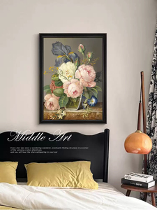 Kit de peinture par numéros pour adultes, toile de fleurs DIY, peinture murale moderne, peinture à l'huile sans cadre, art mural moderne pour la décoration murale de la maison, motif floral éclatant - Product Image 5