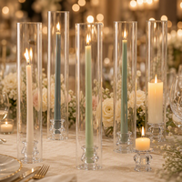 Candelabro de Cristal Moderno, Centro de Mesa para Bodas, Cubo de Cristal, Portavelas de Cristal, Decoración Elegante para el Hogar