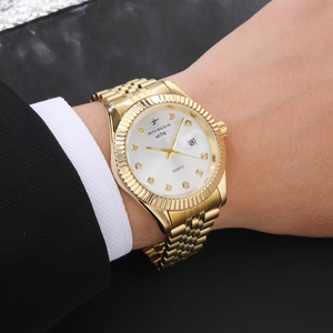 <span class=keywords><strong>Reloj</strong></span> de Cuarzo de Acero Inoxidable de 41 mm <span class=keywords><strong>con</strong></span> Esfera de Diamantes, Calendario, Manecillas Luminosas y Resistente al Agua - Product Image 5