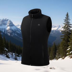 Gilet Riscaldato da Donna in Pile Leggero Invernale per Esterni con Chiusura a Cerniera Collo Alto Taglia Regolare Tinta Unita Logo Frontale - Product Image 2