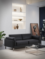 Canapé de bureau de luxe moderne haut de gamme en cuir PU, idéal pour les projets de mobilier de bureau commercial et de réception
