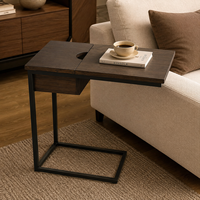 Table d'appoint ronde moderne avec cadre en métal doré et plateau en bois, marbre, bambou ou résine, table basse pour salon, OEM ODM