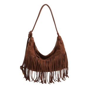 High Quality Bohemian Crossbody Bag Large Capacity Solid Color PVC Zipper Closure <b>Waterproof</b> Vintage Fashion - Product Image 1
