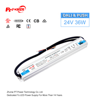 Alimentation électrique LED dimmable DALI pour extérieur 36W, transformateur AC 100-240V vers DC 12V 24V, IP67 étanche, driver de bande LED simple