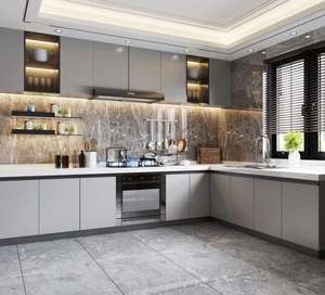 Paquete de Cocina Moderna Personalizada con Gabinetes Integrados, Encimera de Madera y Cuarzo, Estufa Encerrada para Uso Doméstico, Producto Oficial - Product Image 4