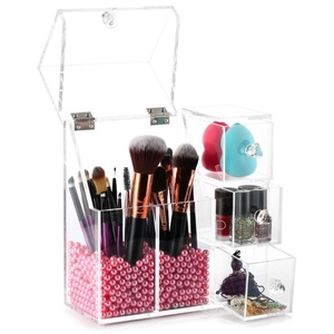 China Yageli Factory Wholesale Transparent Acrylic <b>Makeup</b> Brush Holder <b>Box</b> Display Rack with Custom Logo for Home/Office Use - Product Image 2