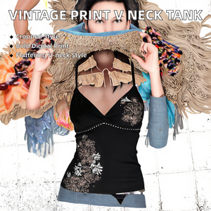 Top Corto de Punto Transpirable con Estampado Vintage, Estilo Y2K, Ropa de Calle Informal, Top Sexy con Cuello en V, Moda Femenina 2025, Camisola Corta - Product Image 2