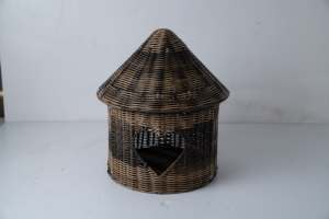 Comodo Letto Rialzato per Gatti, Cuccia per Animali Domestici, Letto Confortevole per Amici Pelosi, Casa per Gatti in Rattan - Product Image 4