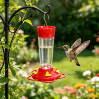 Mangeoire à colibris suspendue durable et réutilisable de 350 ml (12 oz) pour l'extérieur, avec 5 ports d'alimentation, anti-fourmis et anti-abeilles, en plastique toutes saisons