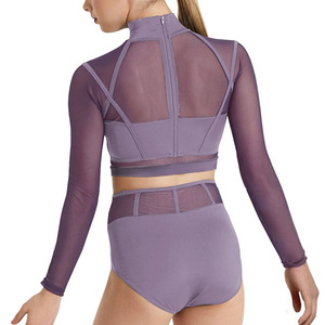 MiDee Ensembles de danse <span class=keywords><strong>jazz</strong></span> pour femmes 2 pièces à manches longues K-Pop Stage Costume Splicing Design Performance Outfit pour le groupe de compétition - Product Image 2