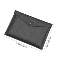 Porte-documents en cuir PU A4, porte-documents, pochette avec fermeture à pression pour reçus, contrats