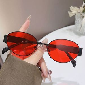 Gafas de Sol Redondas Punk Vintage Y2K 2025 con Logotipo Personalizado, Lentes de Espejo Coloridas con Protección UV400, Gafas de Sol Ovaladas de Metal para Hombre y Mujer - Product Image 5