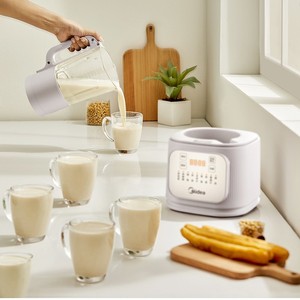 เครื่องปั่นความเร็วสูงมีเดีย 1.2 ลิตร เครื่องทำนมถั่วเหลืองอัตโนมัติ เครื่องคั้นน้ำผลไม้ เครื่องเตรียมอาหาร ภาชนะพลาสติกสีขาว - Product Image 4