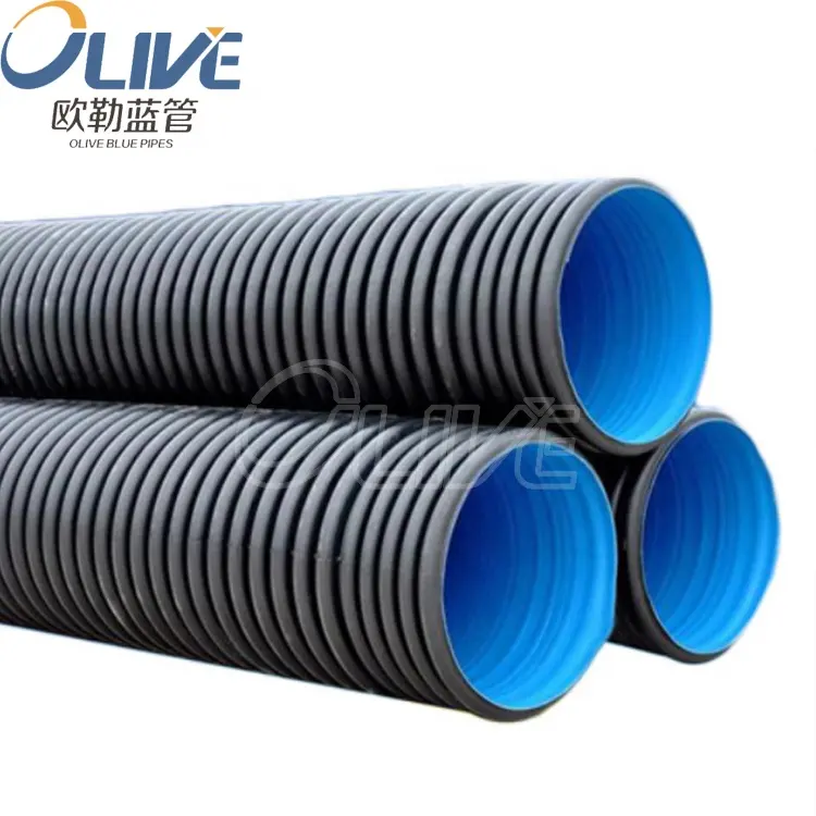 Large DN600 black pe hd 10 foot diameter plastic drain hdpe pipe prices 18 12 inch plastic corrugated culvert pipe manufacturer