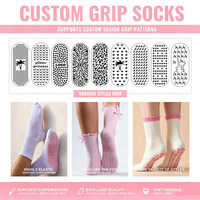 Chaussettes de yoga athlétiques tricotées personnalisées brodées sur mesure, nouvelles chaussettes antidérapantes en coton OEM pour Pilates