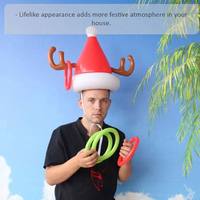 Jeu de lancer d'anneaux gonflables en forme de chapeau de Noël et de bois de cerf, Jeux de fête de Noël, Jouets de Noël, Cadeau pour enfants