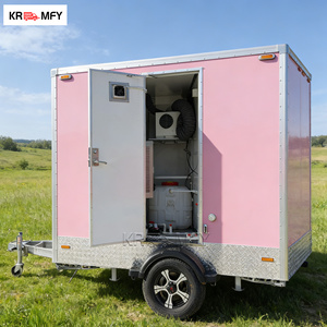 Remorque sanitaire mobile en acier renforcé avec porte verrouillable pour rangement d'outils, utilisation en parc, installation sécurisée extérieure - Product Image 5