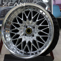 Jantes en alliage d'aluminium ZFAN deux pièces 4x108/4x114.3/4x100 15-18 pouces 20 mm design maillé finition argent 17 pouces Mini Cooper Smart