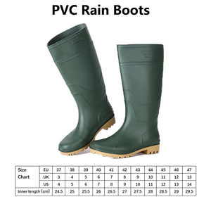Goedkope, lichtgewicht, waterdichte, slijtvaste, antislip PVC regenlaarzen voor mannen, geschikt voor landbouw, boswerk en vissen. - Product Image 2
