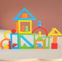 Blocs de construction géométriques empilables en bois arc-en-ciel personnalisés pour enfants, puzzle éducatif créatif et intéressant pour les enfants