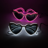 Lunettes LED Lumineuses en Forme de Cœur pour Femme, Décorations de Soirée Enterrement de Vie de Jeune Fille avec Accessoires Photo de Mariage, Fournitures de Soirée Néon