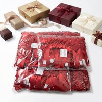 Ruban en satin polyester rouge pré-fait Gordon Custom, avec bande élastique, écologique, fait main, boîte de luxe, emballage cadeau, Noël