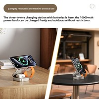 Support de chargeur de téléphone sans fil magnétique pliable 3 en 1 portable, chargeur sans fil 15W, charge rapide pour téléphone