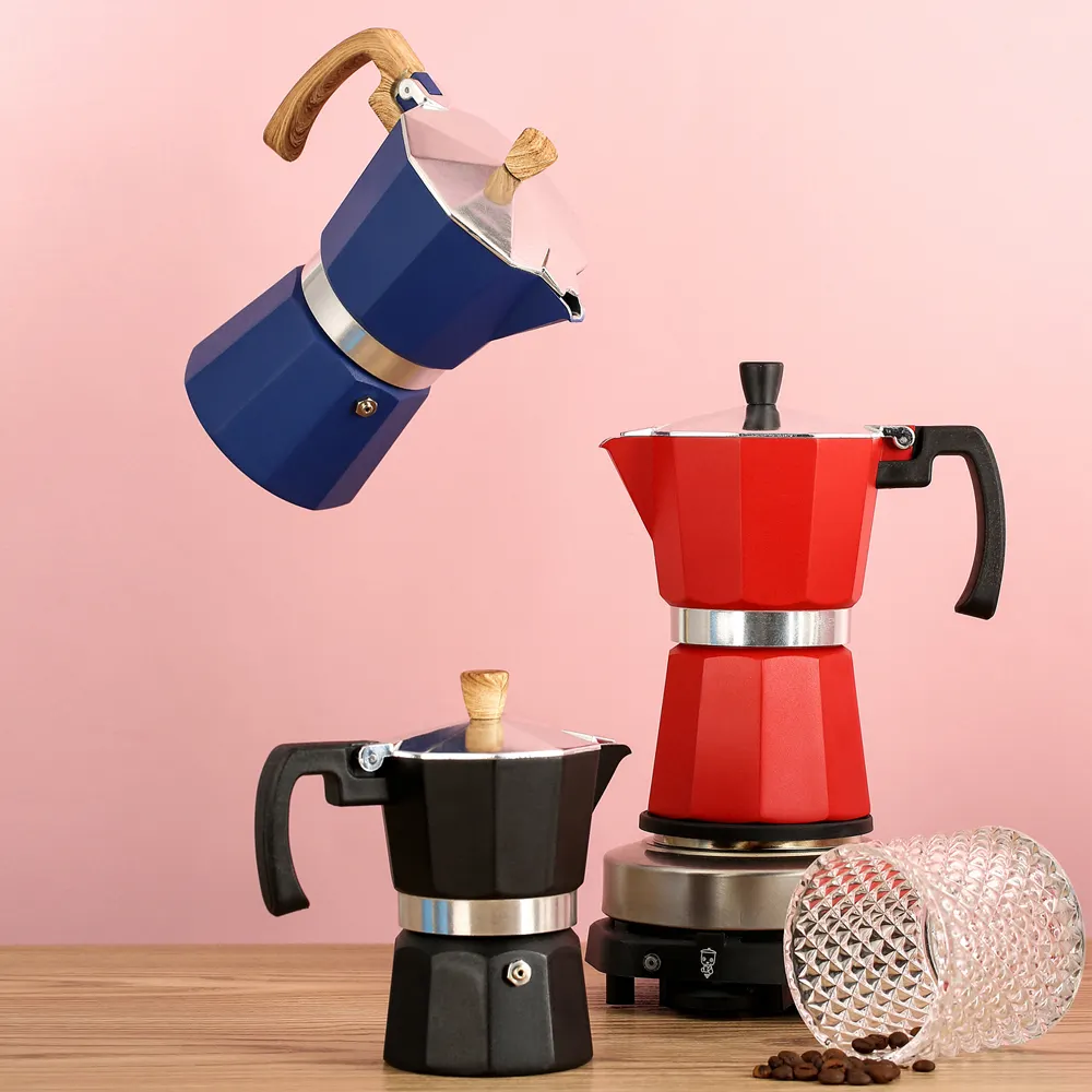 Espressomachine Voor Geweldige Gearomatiseerde Sterke Klassieke Italiaanse Stijl 3 Cup 6cup Moka Pot