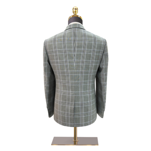 Giacca da <span class=keywords><strong>uomo</strong></span> a scacchi grigia a pieghe in stile frontale per abiti da ufficio o da festa - Product Image 3