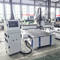 Machine de gravure et de découpe CNC 1328 sur mesure à double processus avec couteau pneumatique pour le travail du bois
