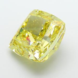 Diamant de laboratoire jaune vif fantaisie de 21,28 carats, taille coussin, clarté SI1, diamant non monté pour bijoux fins de créateur - Product Image 1