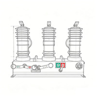 Disjoncteur à vide extérieur triphasé étanche à la poussière 11KV 12KV avec réenclencheur automatique pour réseau électrique