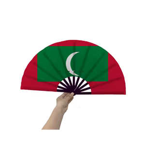 黎巴嫩国旗13英寸定制手风扇大响拍板折叠风扇大锐舞风扇手持风扇嘉年华风扇 - Product Image 5