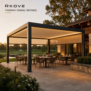 Pérgola de Aluminio Independiente Personalizada de 7x7m con Doble Pantalla ZIP y LED Cálido para Proyectos de Terrazas de Marinas de Lujo - Product Image 1